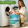 Beach Scenes Laundry Hamper, Oxford Cloth Boys Room Basket, 15.75x19.7in