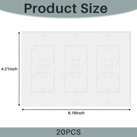 Tondiamo 20 Pieces Triple Switch Insulation Waterproof Wall Plate Insulation Gasket Outlet Insulation Wall Insulation Switch Sealer Insulating Foam Wall Plate Gasket Replacement (Stylish Style)
