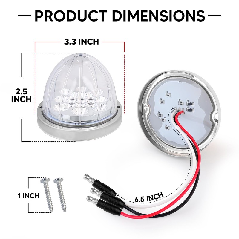 Ledvillage 2PCS Clear Lens Purple Watermelon LED Lights Low/High Dual