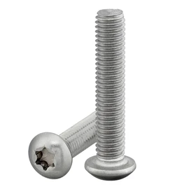 Rounded Head Screw with Hexalobular Socket/Torx (ISR, TX) According to Standard: ISO 7380-1 Rustproof Stainless Steel A2 V2A Full Thread Half Round Head Screw Flat Head Screw Lens Screw (Pack of 25,