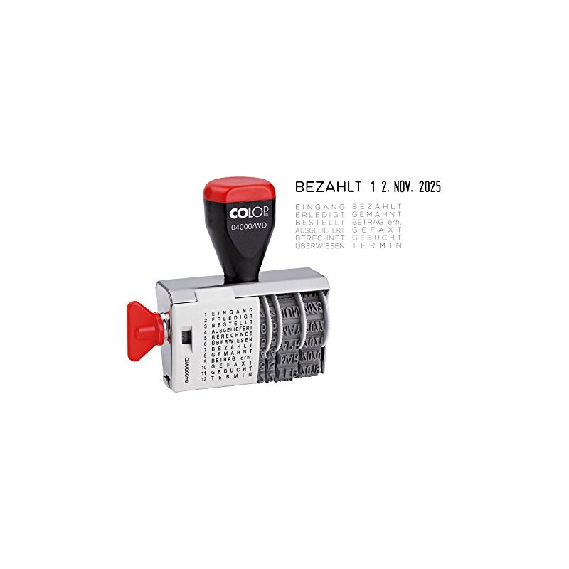 COLOP 108791 Date Stamp with date and Adjustable 12 Begriffe