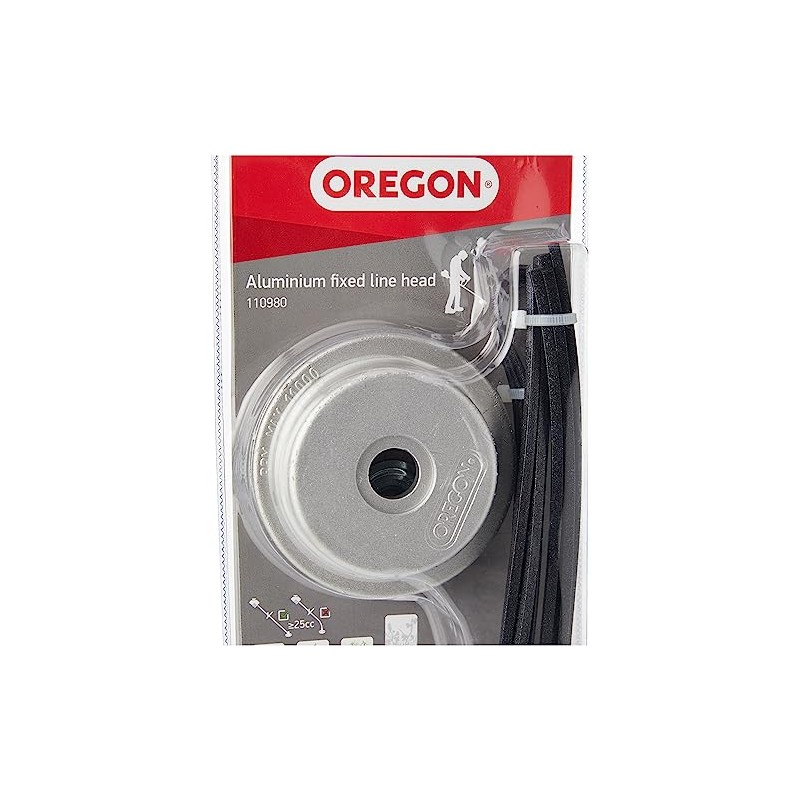 Oregon 110980 Universal Aluminium Fixed Trimmer Head with Nylium Line