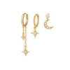 SHUOHONG Set of 3 Earrings for Multiple Pierced Ears, Gold-Plated