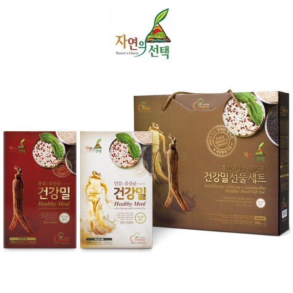 Nature&#39;s Choice [On Sale] Nature&#39;s Choice Healthy Wheat Gift Set No. 2 (Red Ginseng Lactobacillus + Ginseng Lactobacillus/Total 20 packets) / 자연의선택 [온세일]자연의선택 건강밀 선물세트 2호(홍삼유산균+인삼유산균/총20포)