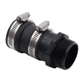 Fernco CV-150T 1-1/2" or 1-1/4" Sump Pump PVC Threaded Check Valve with Stainless Steel Clamps