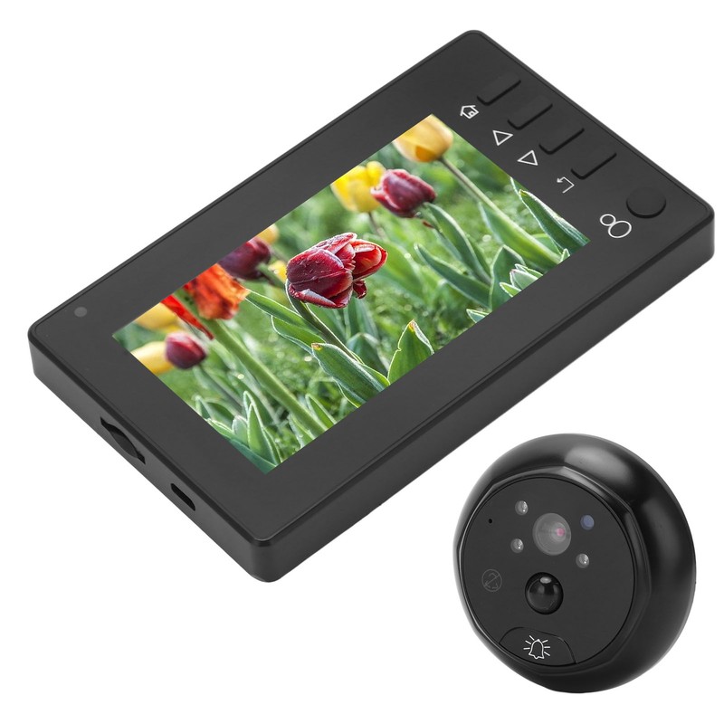 Digital Peephole Viewer Video Doorbell Camera 4.3in Indoor Monitor PIR