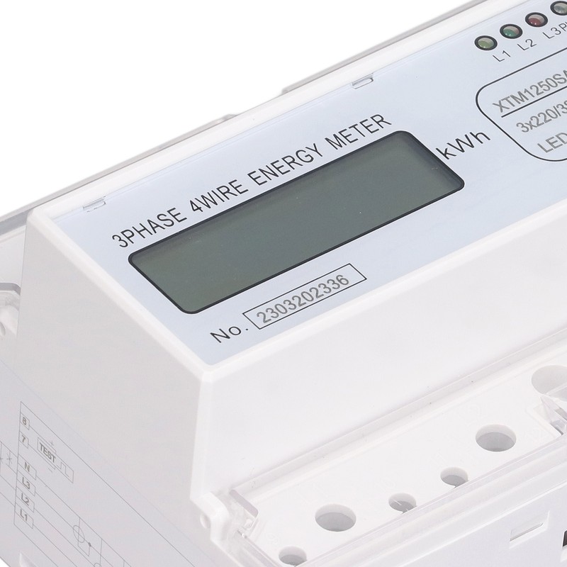 7 Digit LCD Electric Energy Meter 35mm DIN Rail Mounting