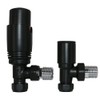 NRG Angled TRV Thermostatic Designer Radiator Valve Black Central Heating