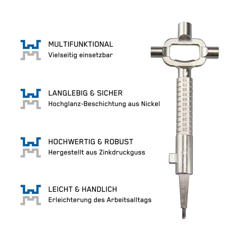 WPLUSM Universal Construction Key, Original Architect Key, Made in Germany,