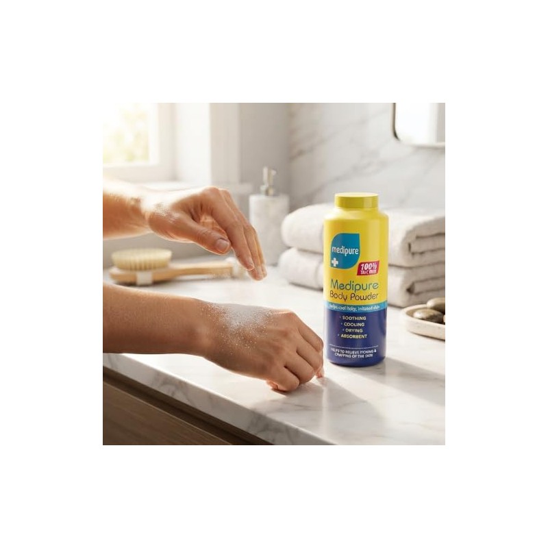 Talc-Free Body Powder, 200g x 3, Natural Cornstarch, Anti-Chafing Cooling