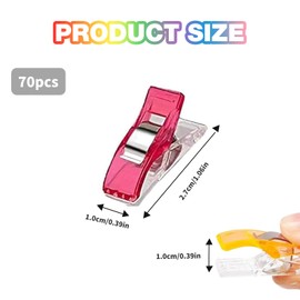 70 Pcs Heavy Duty Sewing Clips for Fabric, Non-Slip Quilting Clips Multipurpose Dressmaking Pins Replacement, Extra Strong Craft Clips for Quilting