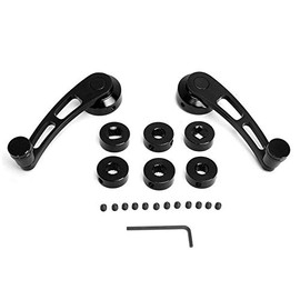 Terisass Manivela de la ventana 2 piezas Aleación Manivela de la ventana Riser Winder Crank Fit para Classic Car (Negro)
