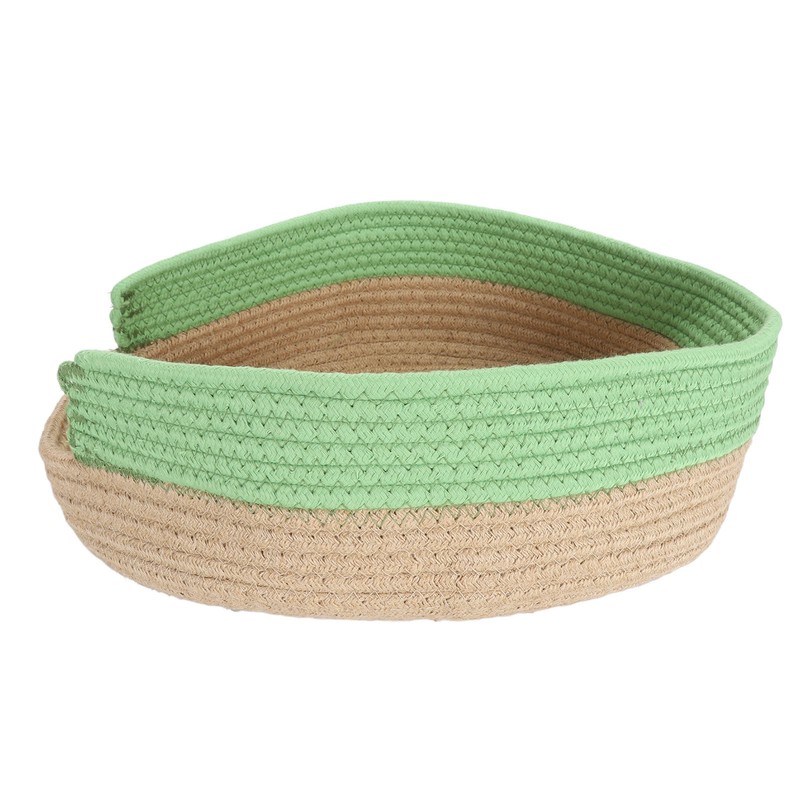 Round Cat Bed Cotton Rope Woven Basket Multipurpose Sleeping Scratching