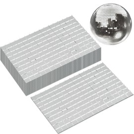 OTYMIOW 2250PCS Disco Tiles Self Adhesive Disco Ball Tiles, 10 x 10 MM Disco Stickers Sheet Disco Ball Stickers Disco Mirror Tiles Mosaic Mirror Tiles Mirror Squares Self Adhesive Mosaic Tiles for DIY