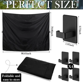 Fanfanwin 7x6 ft Black Large Car Curtains Camper Van Rear Door Shower Curtains with Magnetic Hooks Adjustable Outdoor Shower Double Layer Changing Car Cover Truck Travelling