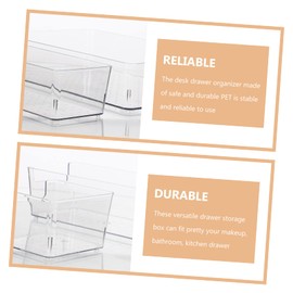 Levemolo 4pcs Plastic Drawer Organizer Set Storage Boxes for Desk and Kitchen Utensils Pet Material Space-saving Design for Cosmetics Jewelry and Office Supplies