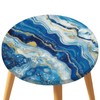 CREATCABIN Marbling Elastic Tablecloth Round Table Cover Waterproof Washable Fitted