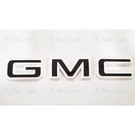 Auto Front & Rear GMC White Black OVERLAY Emblem Badge Fit GMC Acadia Terrain