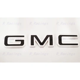 Auto Front & Rear GMC White Black OVERLAY Emblem Badge Fit GMC Acadia Terrain