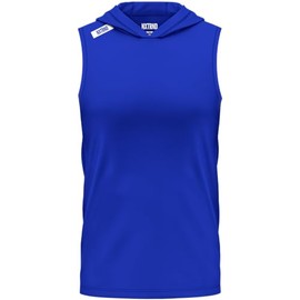 Nxtrnd Team Men's Lightweight Sleeveless Hoodie, Relaxed Fit, Polyester Blend (Blue, Small)