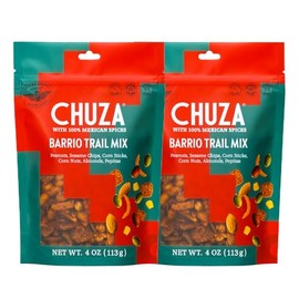 CHUZA Barrio Trail Mix – Spicy Crunchy Snack with 100% Mexican Spices – Peanuts, Corn Nuts, Almonds, Pepitas, Corn Sticks & Sesame Chips – High Protein, Gluten-Free – 4 oz (Pack of 2)