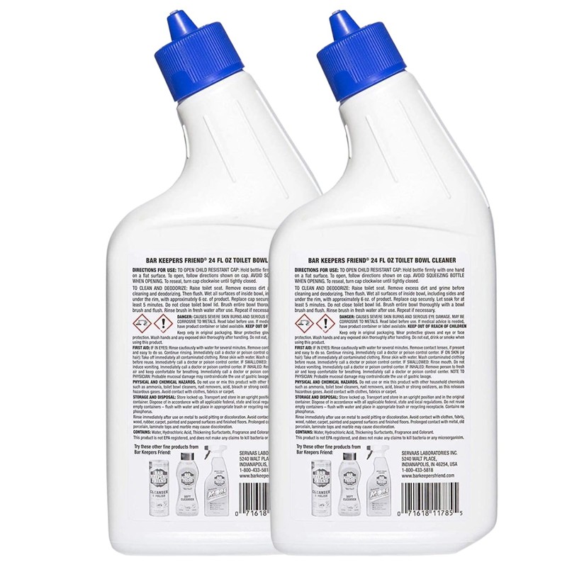 Bar Keepers Friend Toilet Bowl Cleaner 24oz Household Value Twin