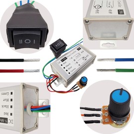 DC Motor Speed Controller Brush Motor Driver Controls 9V-60V 12V 24V 36V 48V 60V Motor Regulator 20A 1200W PWM Monitor Dimmer Governor with Switch & Knob