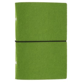 PATIKIL A6 Felt Binder, 6 Ring Soft Cover Refillable Notebook Binder with Cord for Filler Paper Budget Journal Diary Accessories, Green