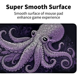 Purple Octopus for MTG & TCG Playmat,BFDHGQZC 24" x 14" Game Mat for MTG/RPG/CCG Trading Card Game Playmats Table Mat Perfect for Card Games Video Games Computer Office