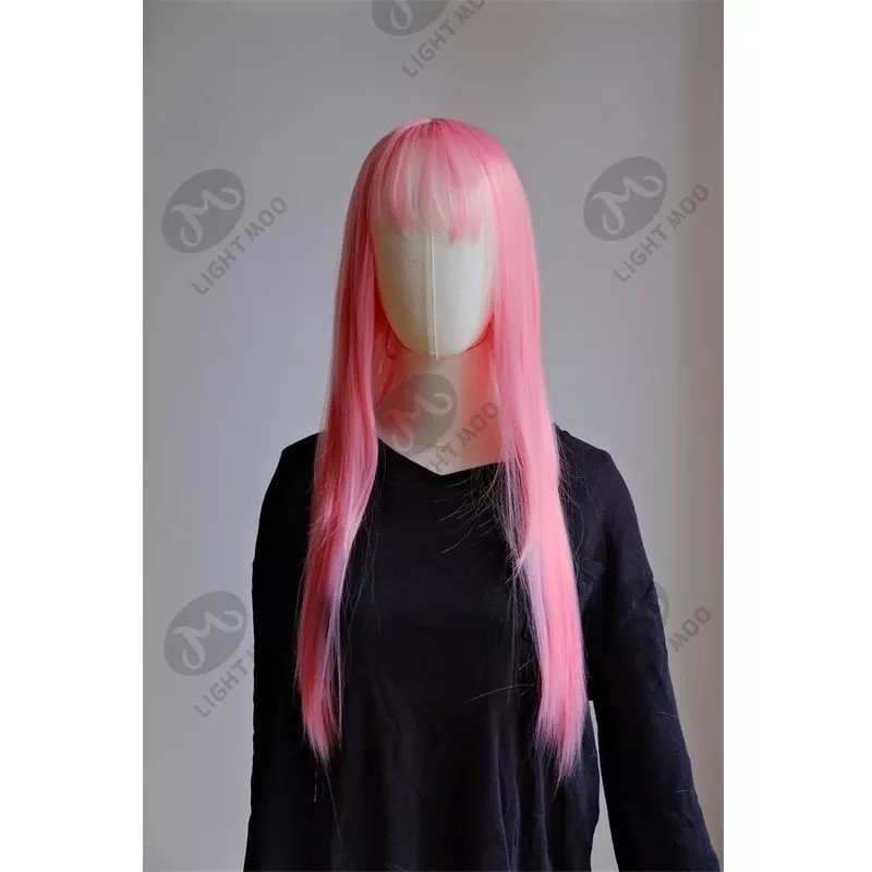 Light Moo Peluca Larga Recta Con Flequillo Para Las Mujeres