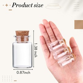 Bokon 100 Packs 10ml Mini Plastic Bottles with Corks Small Potion Bottles Tiny Clear Sand Art Jar Wishing Vial for Wedding Birthday Party Decoration DIY Crafts Gift (0.87 x 1.38 Inch)