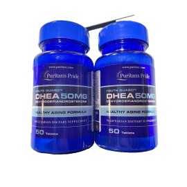 Puritan's Pride DHEA 50mg Youth Guard Healthy Aging Formula 50 Tablets Pack of 2