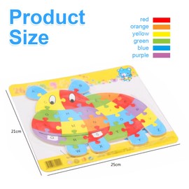 CJZZ Hippo Animal Puzzle, Wooden Puzzle for Toddlers from 1-3 Years, Montessori Toy for Children from 2 Years, Creative Educational Toy, Promotes Spatial Imagination and Logical Thinking