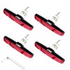 CNC Bike V Brake pads，2 Pairs Bicycle Brake pads，Black Red