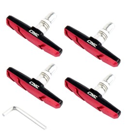 CNC Bike V Brake pads，2 Pairs Bicycle Brake pads，Black Red