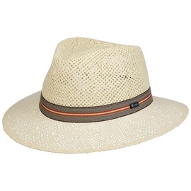 Lipodo Namanto Traveller Hat Made in Italy Straw Paper Summer Hat with Multicolored Band Unisex Summer Cream White L (58-59 cm)