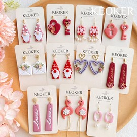 Keoker Valentines Day Polymer Clay Cutters, Valentines Clay Cutters for Earrings Making, 10 Shapes Valentines Day Clay Cutters, Lock & Key Clay Cutters for Polymer Clay Jewelry (2)