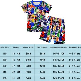 Boys Pajamas Set Rainbows Friends Kids Short Sleeve Two Pieces Pyjamas Size 4-9 Years Sleep-Wear For Boys Mix 6-7 Years
