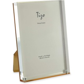 Tizo 8" X 10" Acrylic Crystal Clear Photo Frame, Gold Backing,…