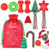 JellyArch 10 Pcs Christmas Dog Toys Gifts with Hat Drawstring