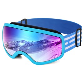 EasYoung Kids Ski Goggles, Children Skiing Snowboard Goggles for Boys Girls Junior, Snow Glasses Helmet Compatible