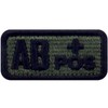 AB Type + Tactical Blood Type Embroidered Velcro Patch Olive