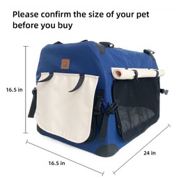 Purrpy Large Cat Carrier 24x16.5x16.5in Soft-Sided Portable Folding Small Medium Dog Pet Carrier, with Comfortable Mat, Indoor & Outdoor Travel Collapsible Cat & Dog Crate