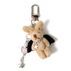 Wigo Mini Rabbit Angel Lanyard Keychain for Women, beige