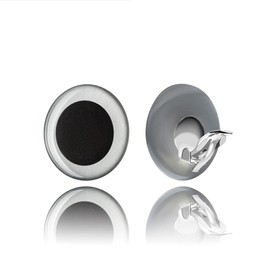 Classic round clip earrings - ear clips without pierced ears; every day gifts love for women (black grey)