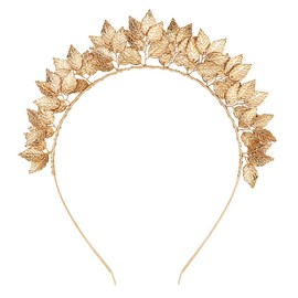 ZJIVQO Leaf Headband,Gold Leaves Headband,Fashionable Gold Leaf Headband,Roman Leaf Crown Gold Bay Leaf Headband for Women Girls Bridesmaid Bride,Golden