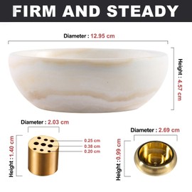 Cahzfie Luxury Africa Natural Marble Incense Stick Holder, 2-in-1 Incense Holder, Incense Burner Ash Catcher, Stick Incense Burner for Home Decoration, Yoga, Meditation (Onyx White)