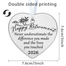 Retirement Gifts for Woman,Never Underestimate The Difference You Made and The Lives You Touched Ornament Happy Retirement Appreciation Gift for Retired Women Coworker Teacher Friend Mom Boss Nurse