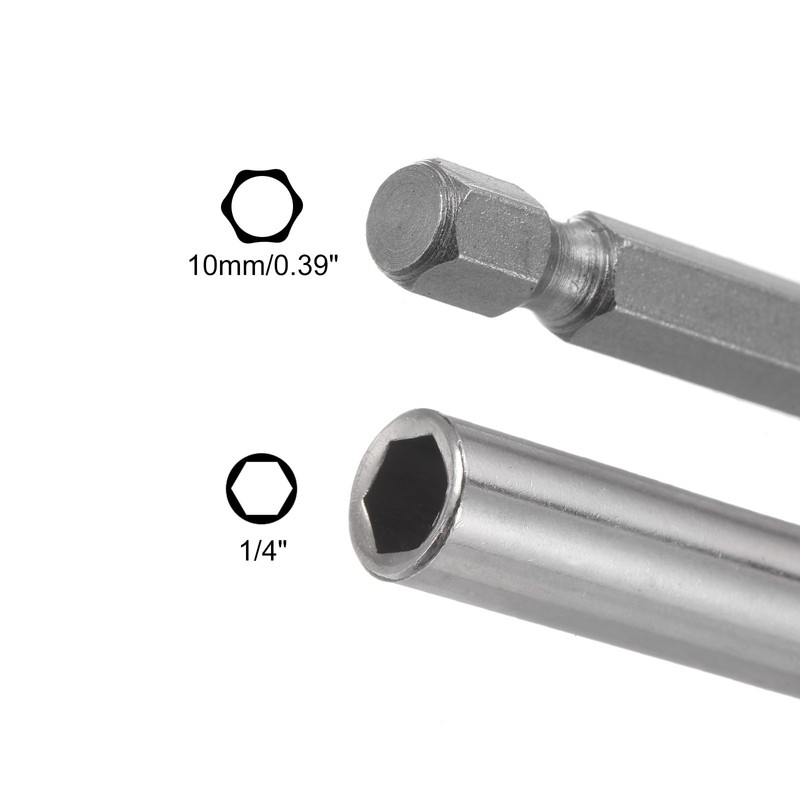 sourcing map 8pcs 1/4 Inch Hex Shank by 4 Inch