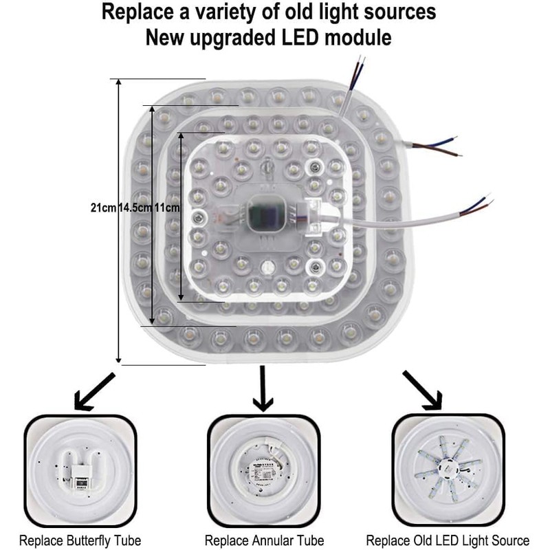 2-Pack LED Module, Ceiling Conversion Kit with Magnet, LED Panel,